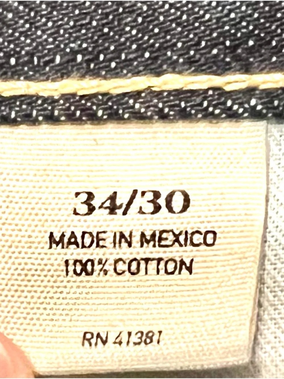 Polo Ralph Lauren Classic Fit 867 Men's Dark Indigo 100% Cotton Jeans-Size 34x30